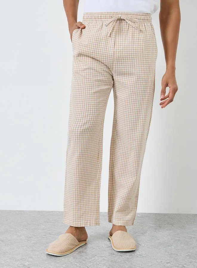 ستايلي بنطال بيجاما كاروهات بقصة مريحة